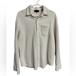 VINCE Men's Off-White Button Down Shirt shacket medium